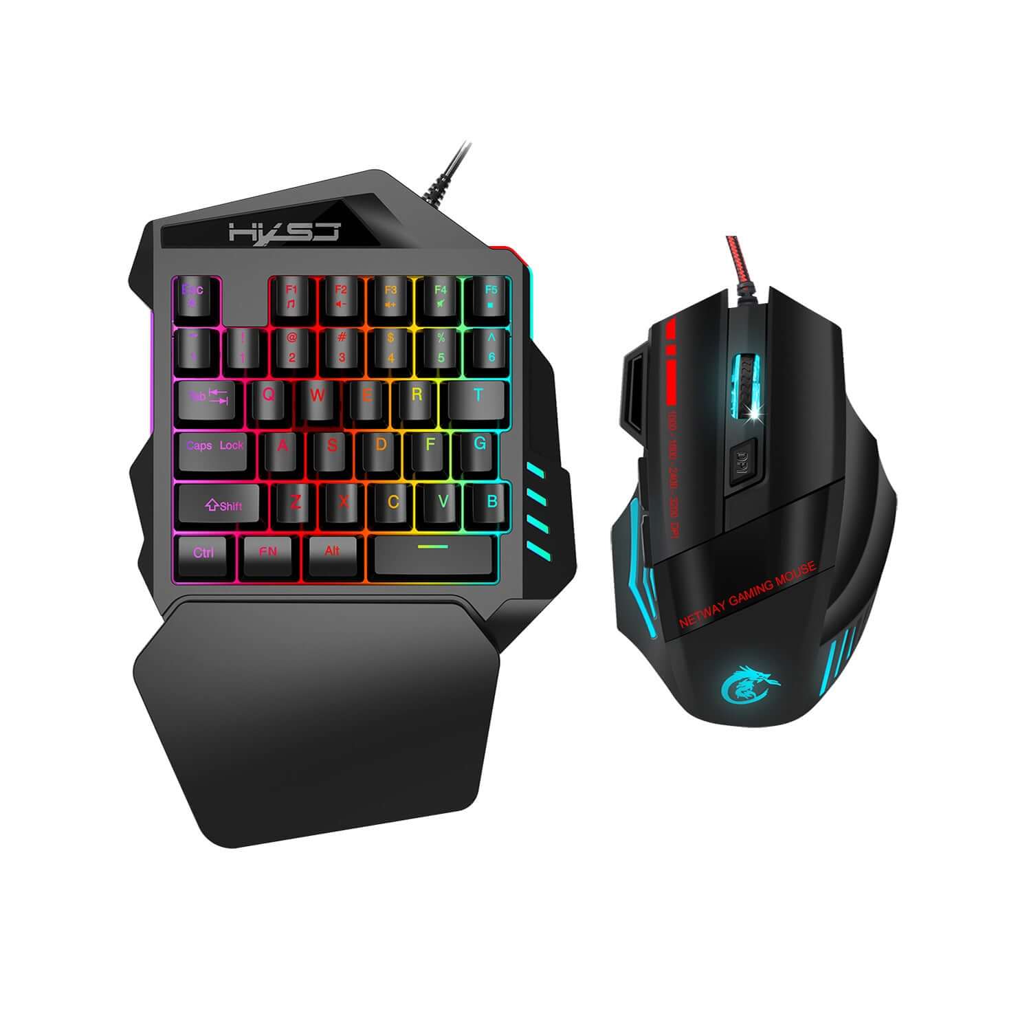 CUTTING-EDGE TECHNOLOGY One-Handed Gaming Keyboard Set