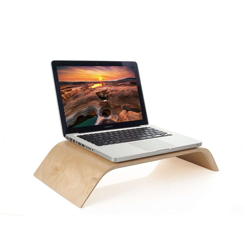 CUTTING-EDGE TECHNOLOGY Wooden iMac & Laptop Stand
