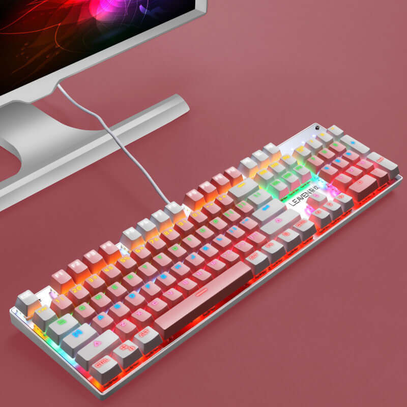 CUTTING-EDGE TECHNOLOGY Luminous Punk USB Wired Computer Gaming Keyboard