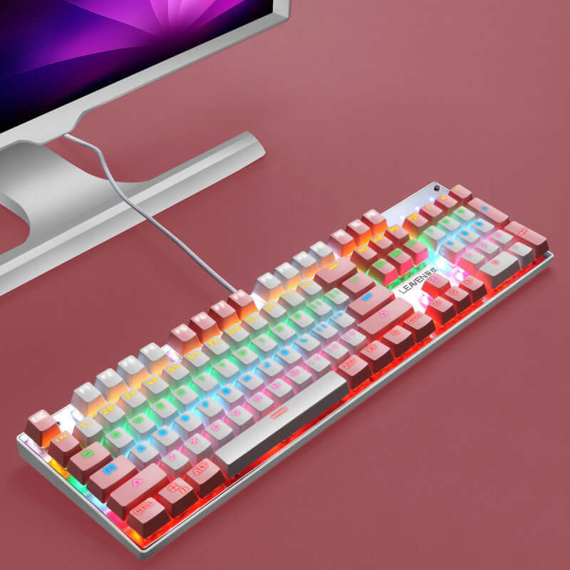 CUTTING-EDGE TECHNOLOGY Luminous Punk USB Wired Computer Gaming Keyboard