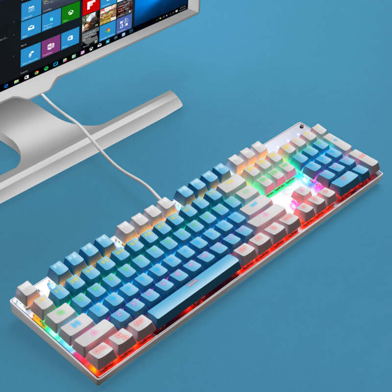 CUTTING-EDGE TECHNOLOGY Luminous Punk USB Wired Computer Gaming Keyboard