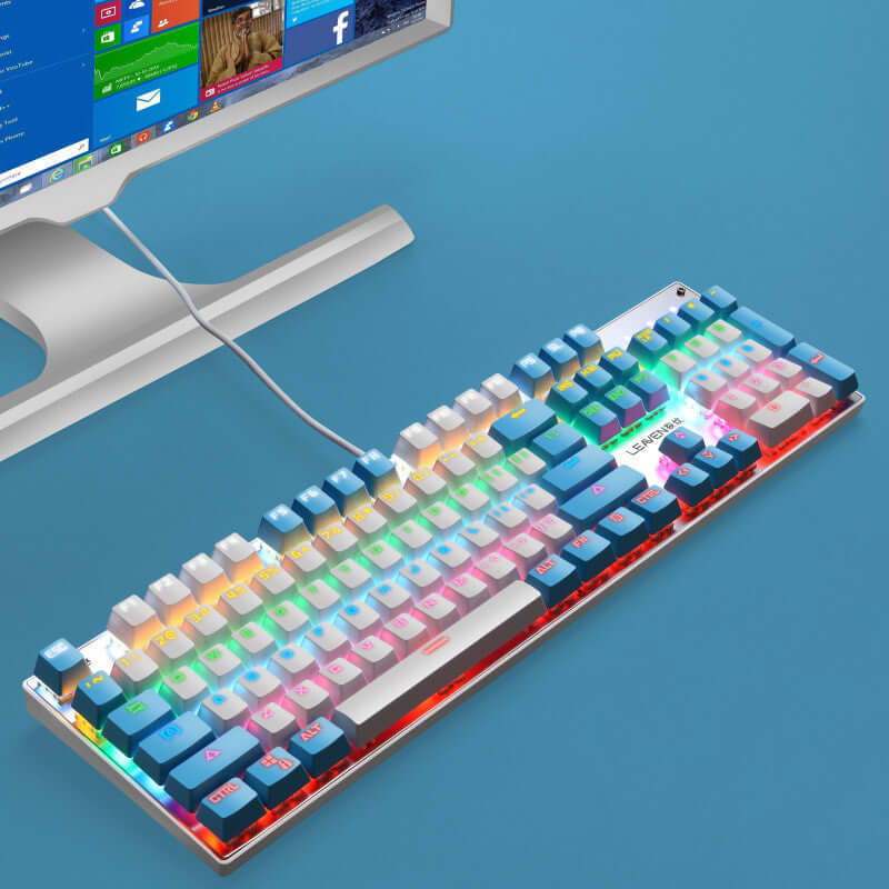 CUTTING-EDGE TECHNOLOGY Luminous Punk USB Wired Computer Gaming Keyboard