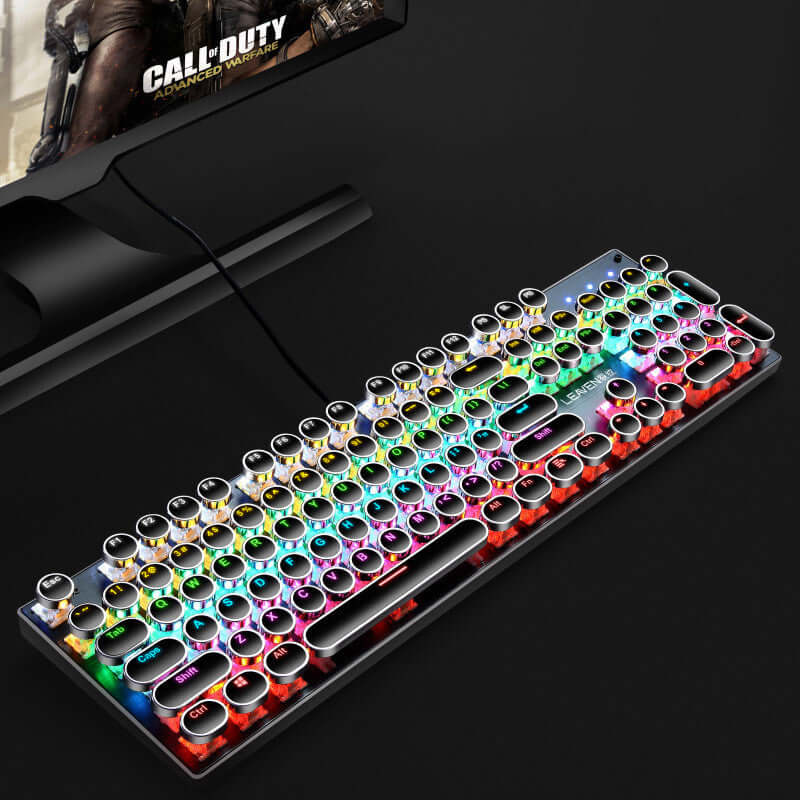 CUTTING-EDGE TECHNOLOGY Luminous Punk USB Wired Computer Gaming Keyboard