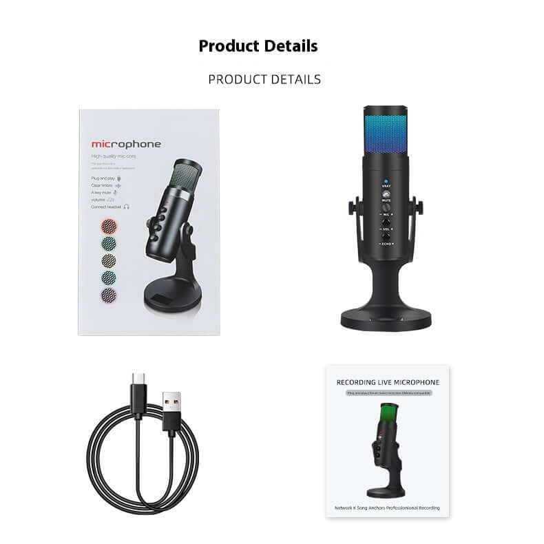 CUTTING-EDGE TECHNOLOGY RGB USB Condenser Microphone
