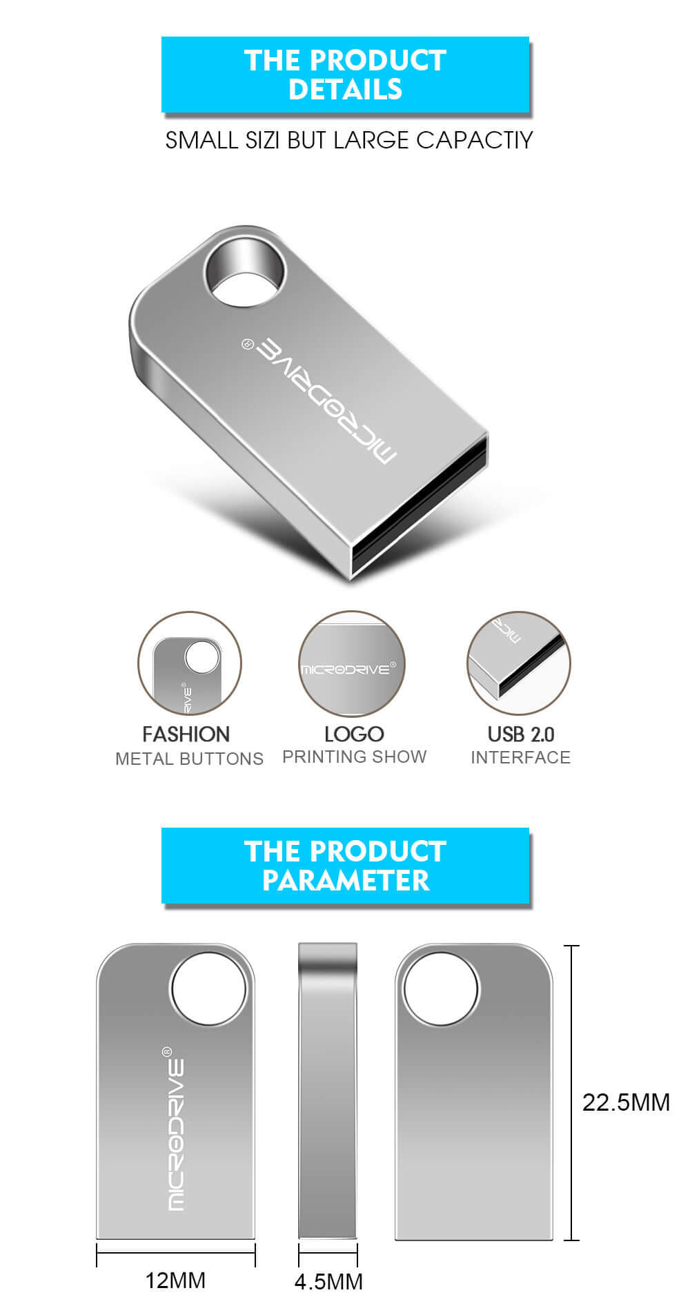 CUTTING-EDGE TECHNOLOGY 16GB 64GB Mini USB Flash Drive for vehicle and portable storage