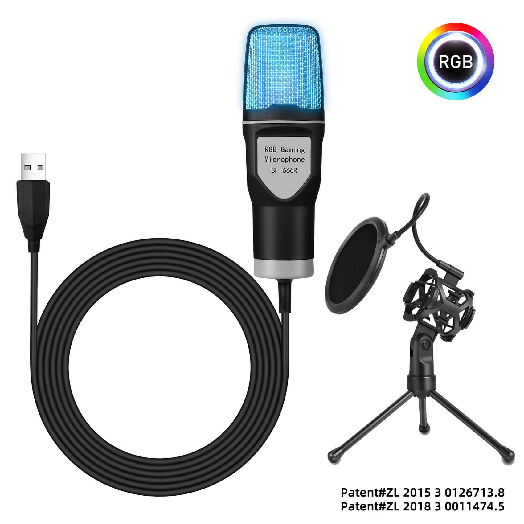 CUTTING-EDGE TECHNOLOGY RGB Streaming Microphone With Stand