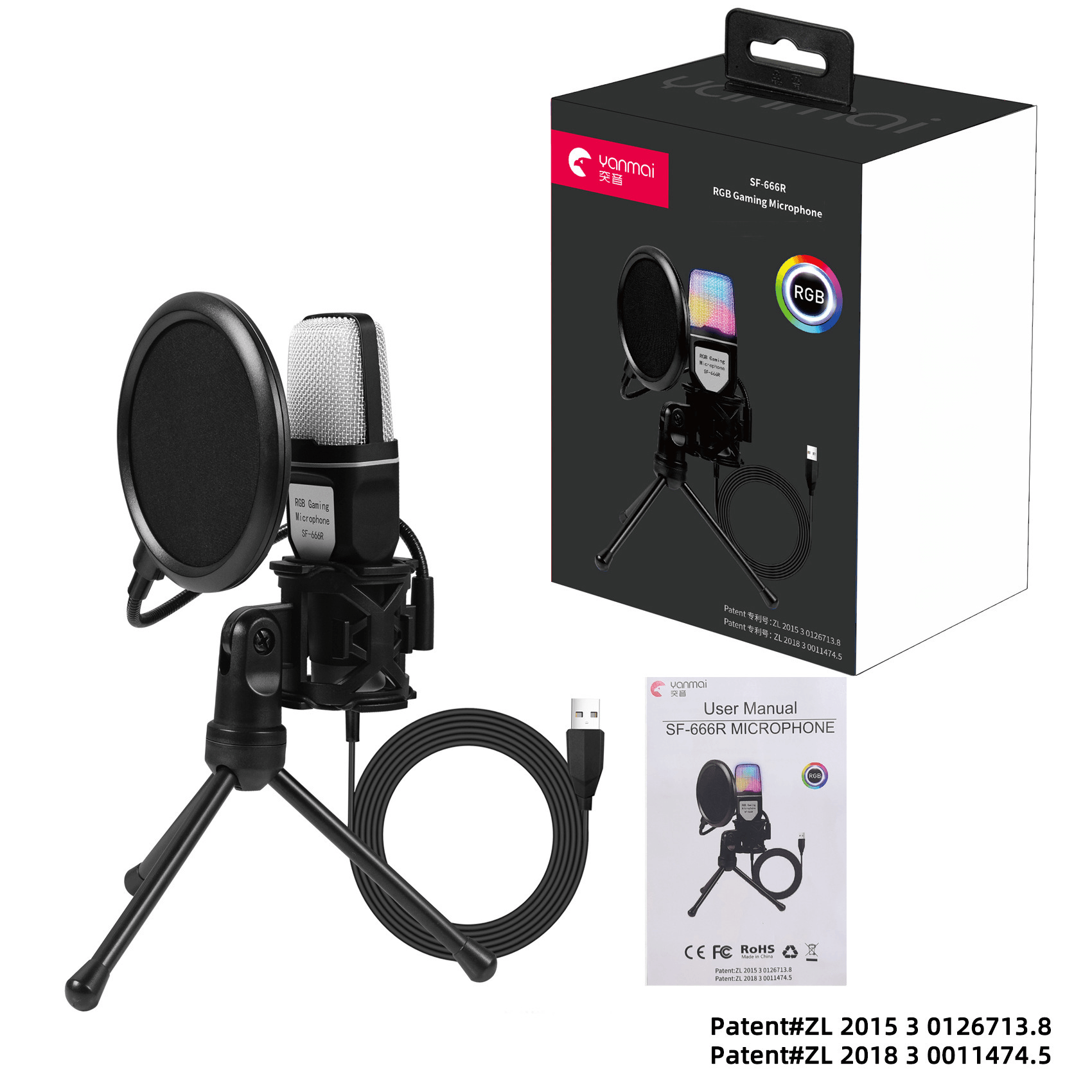 CUTTING-EDGE TECHNOLOGY RGB Streaming Microphone With Stand