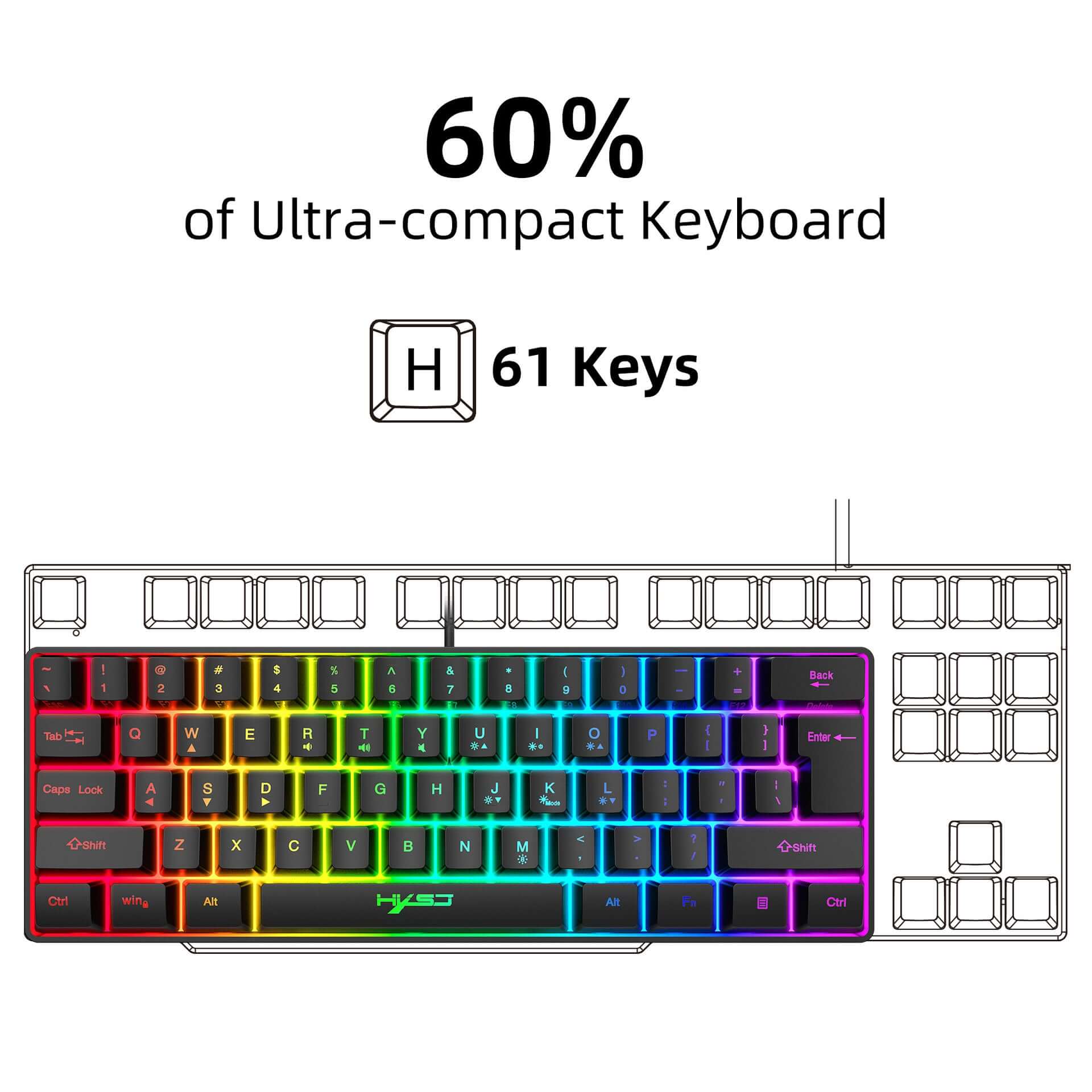 RGB Gaming Membrane Keyboard with Shortcuts