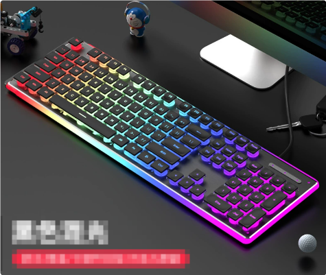 Ergonomic Mechanical Keyboard with RGB Backlight showcasing vibrant colors and ergonomic design for comfort and style.
