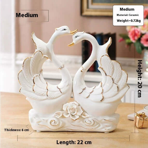 CUTTING-EDGE TECHNOLOGY ceramic swan ornaments home decorative accessories