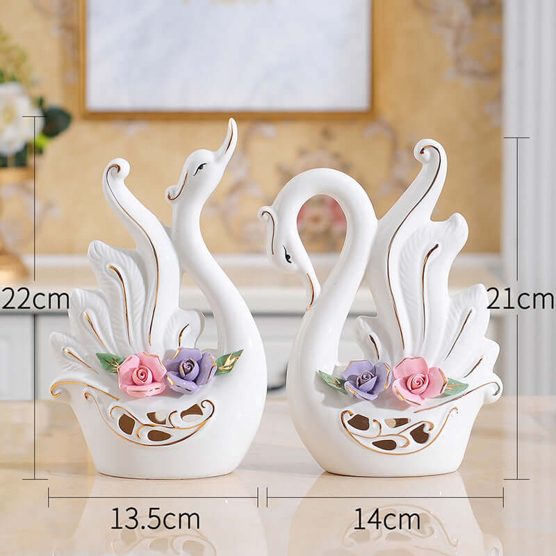 CUTTING-EDGE TECHNOLOGY ceramic swan ornaments home decorative accessories