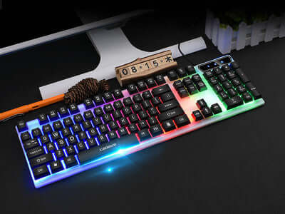 CUTTING-EDGE TECHNOLOGY Colorful Backlit USB Wired Gaming Keyboard