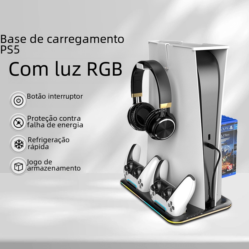 CUTTING-EDGE TECHNOLOGY PS5 RGB Charging Dock for Controllers and Headset