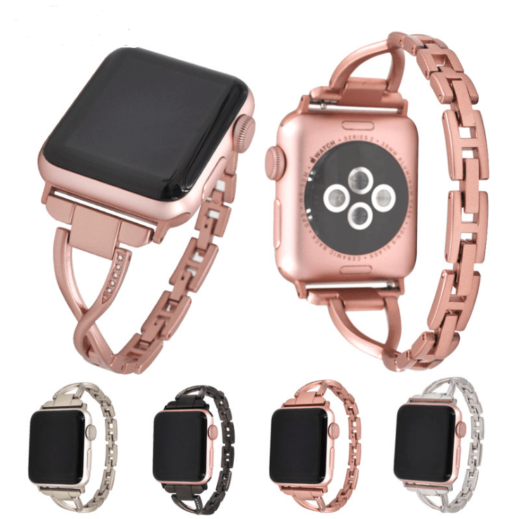 Apple Watch Band X-Type Stainless Steel with Diamonds