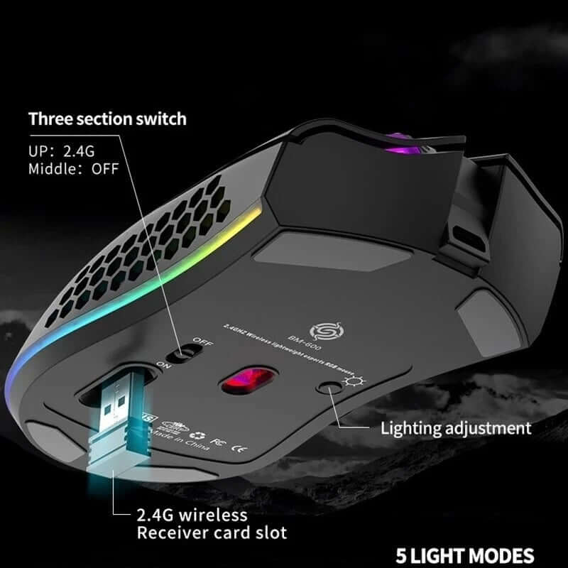 Wireless RGB Gaming Mouse for PC