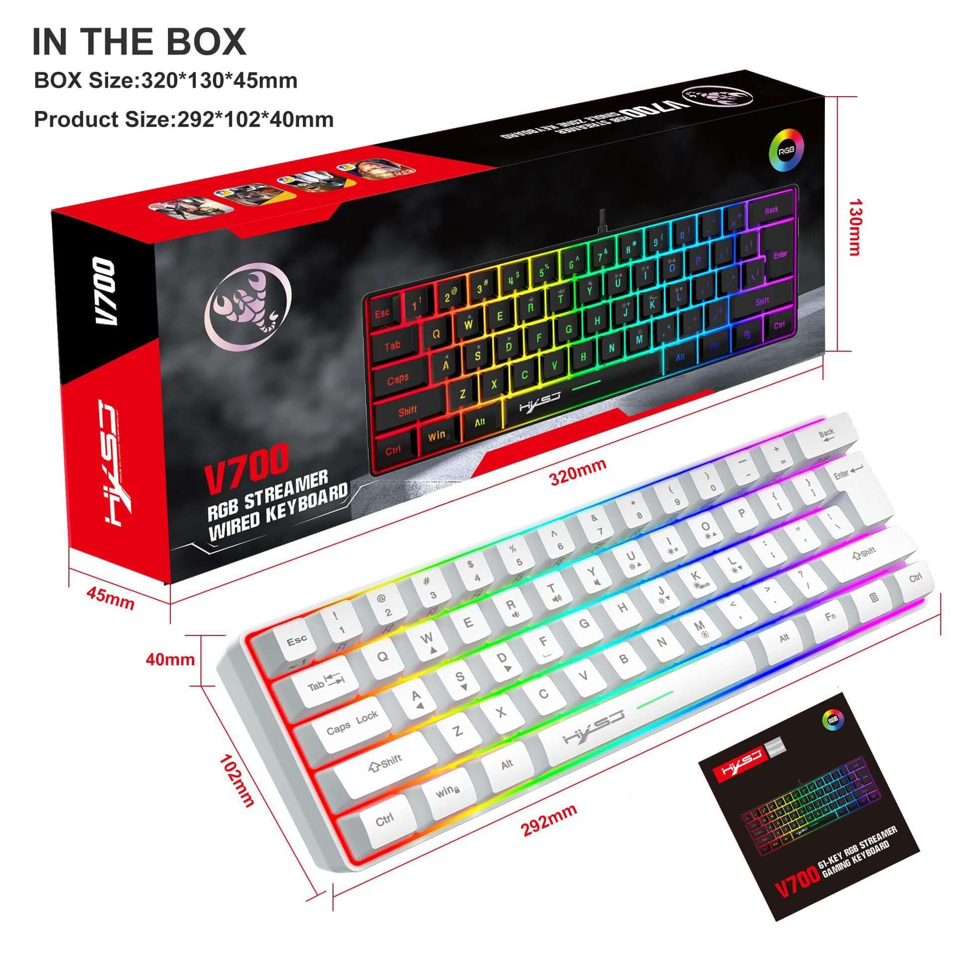 RGB Gaming Membrane Keyboard with Shortcuts