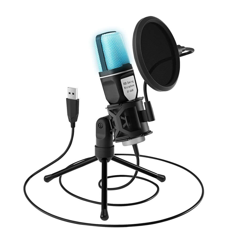 CUTTING-EDGE TECHNOLOGY RGB Streaming Microphone With Stand