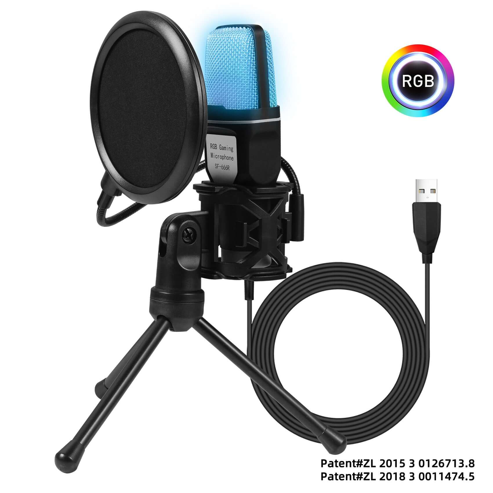 CUTTING-EDGE TECHNOLOGY RGB Streaming Microphone With Stand