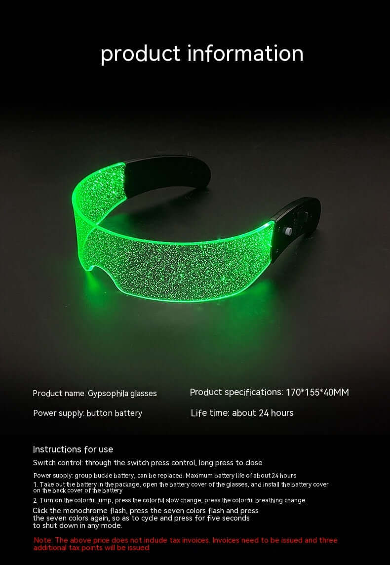 CUTTING-EDGE TECHNOLOGY LED light emitting futuristic glasses