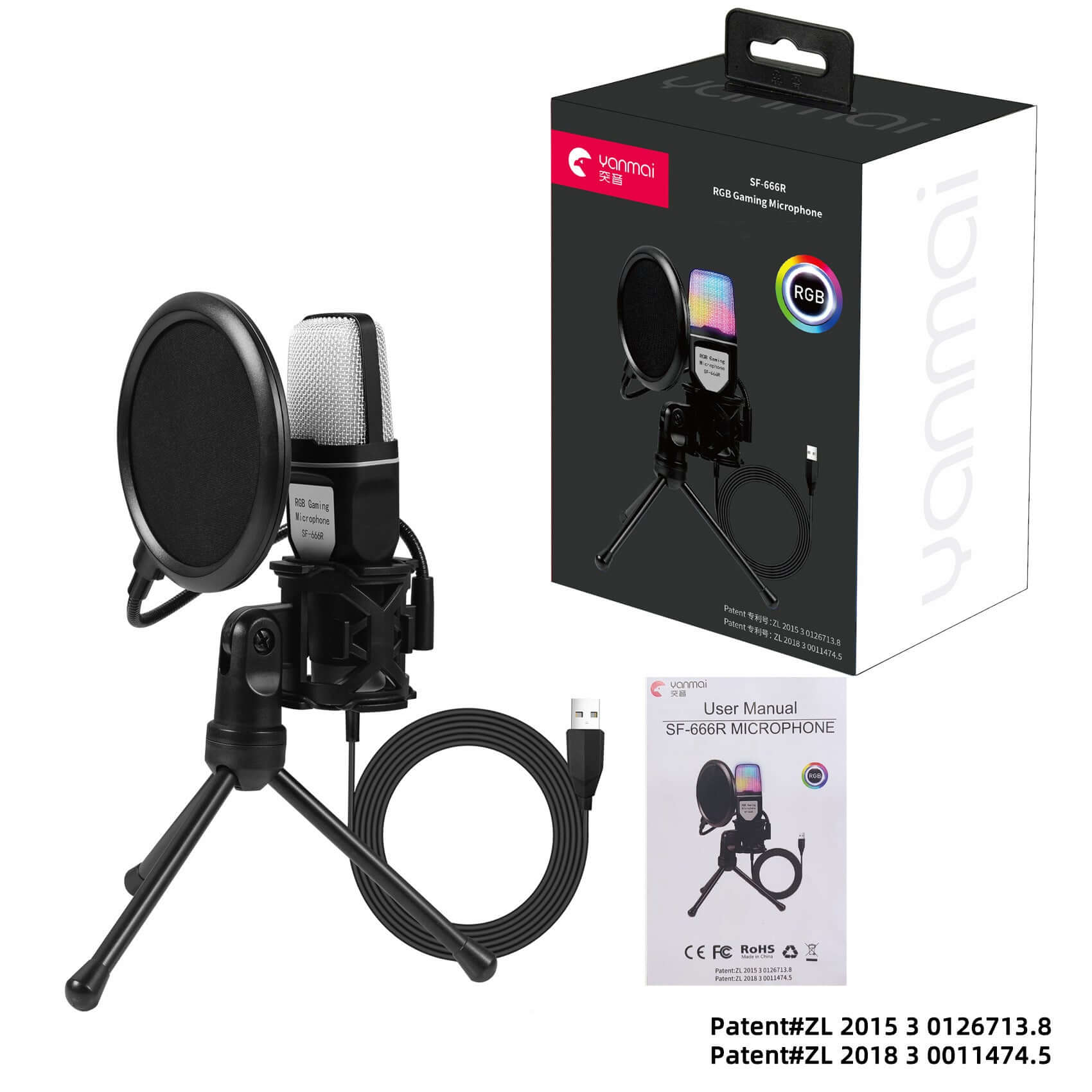 CUTTING-EDGE TECHNOLOGY RGB Streaming Microphone With Stand
