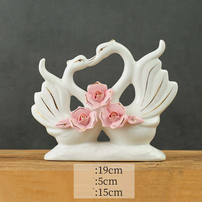 CUTTING-EDGE TECHNOLOGY ceramic swan ornaments home decorative accessories