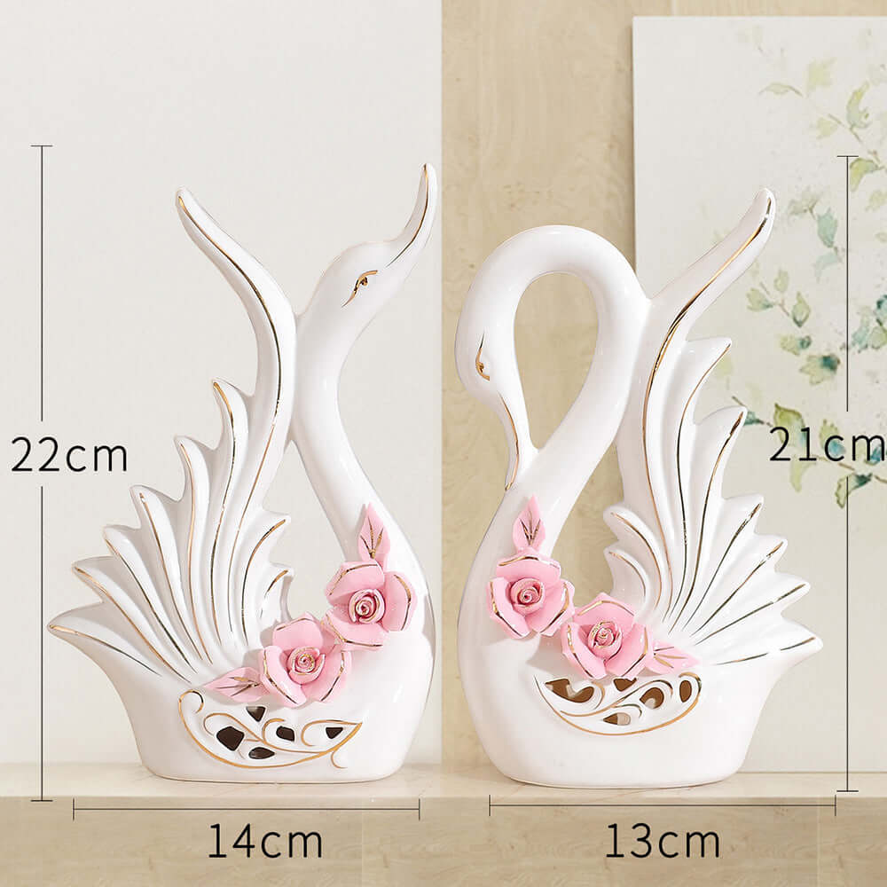 CUTTING-EDGE TECHNOLOGY ceramic swan ornaments home decorative accessories