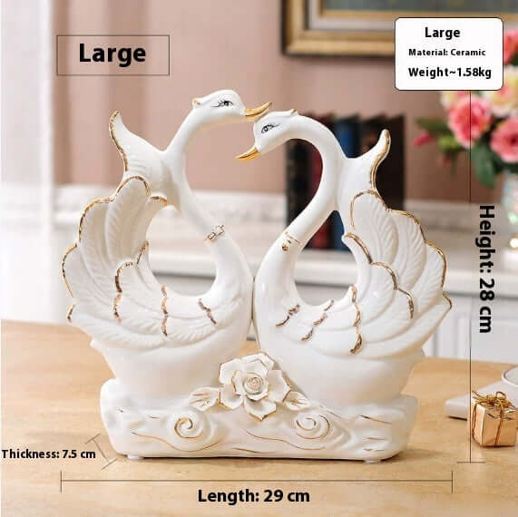 CUTTING-EDGE TECHNOLOGY ceramic swan ornaments home decorative accessories