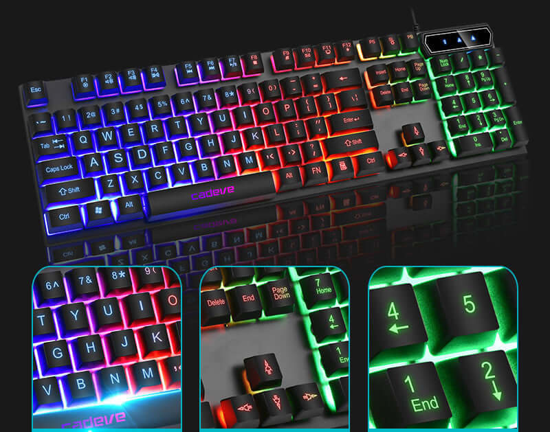CUTTING-EDGE TECHNOLOGY Colorful Backlit USB Wired Gaming Keyboard