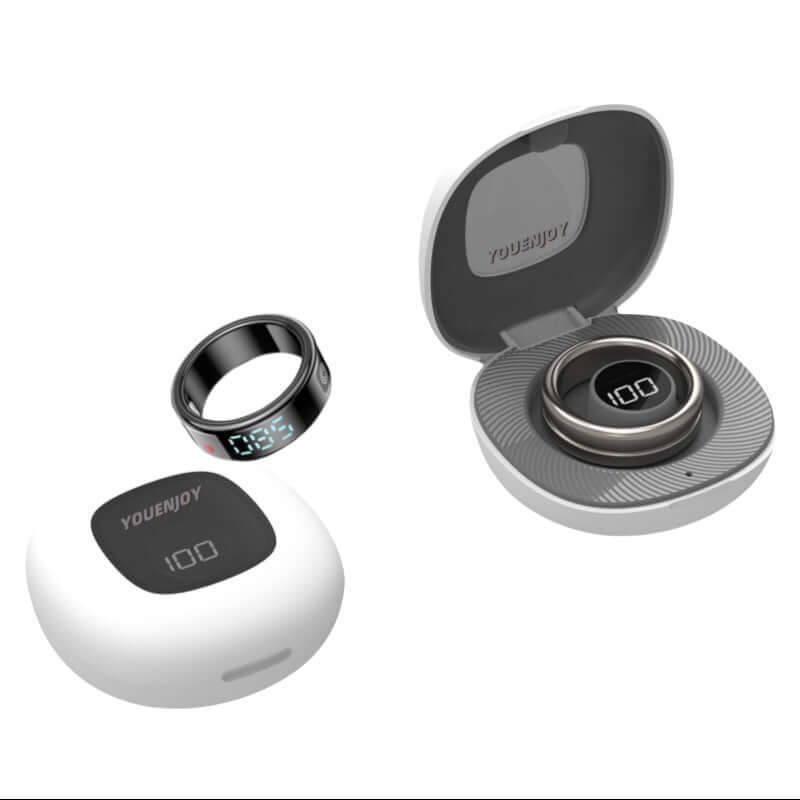 CUTTING-EDGE TECHNOLOGY charging compartment LED digital display smart ring
