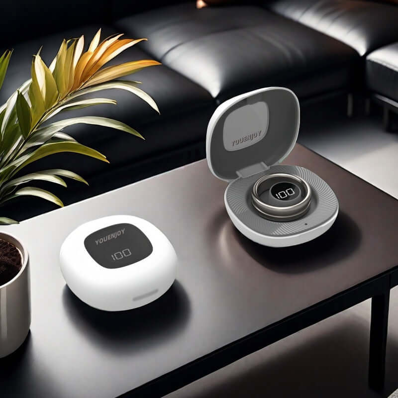 CUTTING-EDGE TECHNOLOGY charging compartment LED digital display smart ring