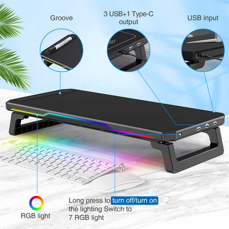 CUTTING-EDGE TECHNOLOGY laptop neck-support RGB monitor stand